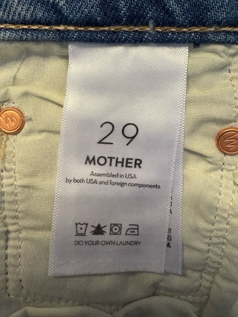 Mother The Whole Lot Fray Shorts Womens 29 Blue Denim Cutoff Long Raw Hem - Picture 8 of 9